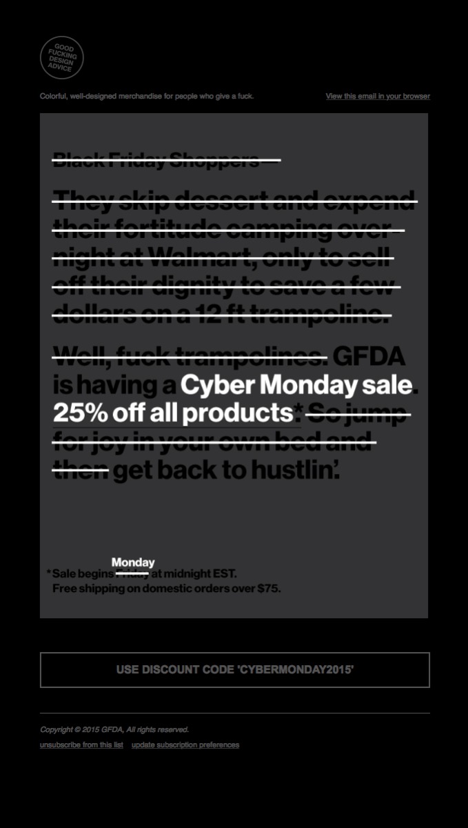 Good F*cking Design Advice email