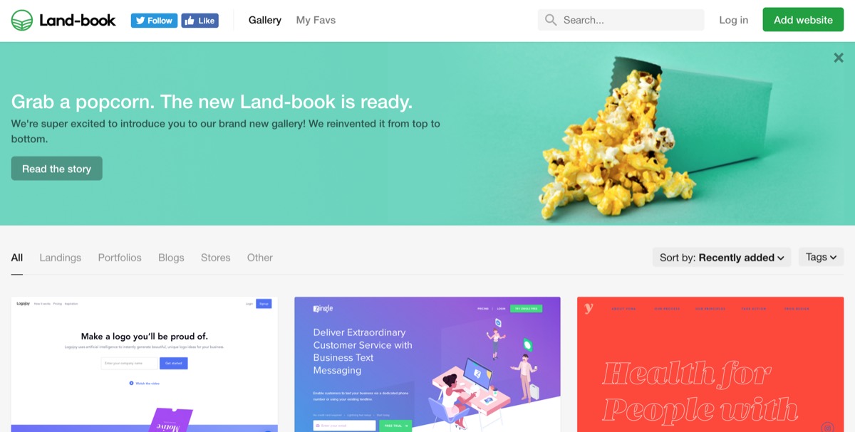 Land-book for Conversion Rate Optimization