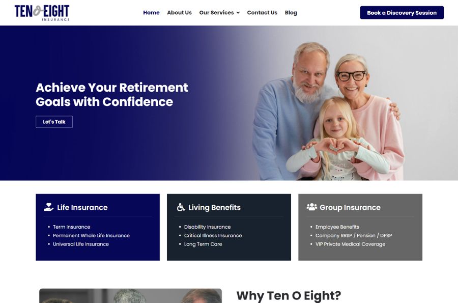 Ten O Eight Insurance website designed by Variance Marketing